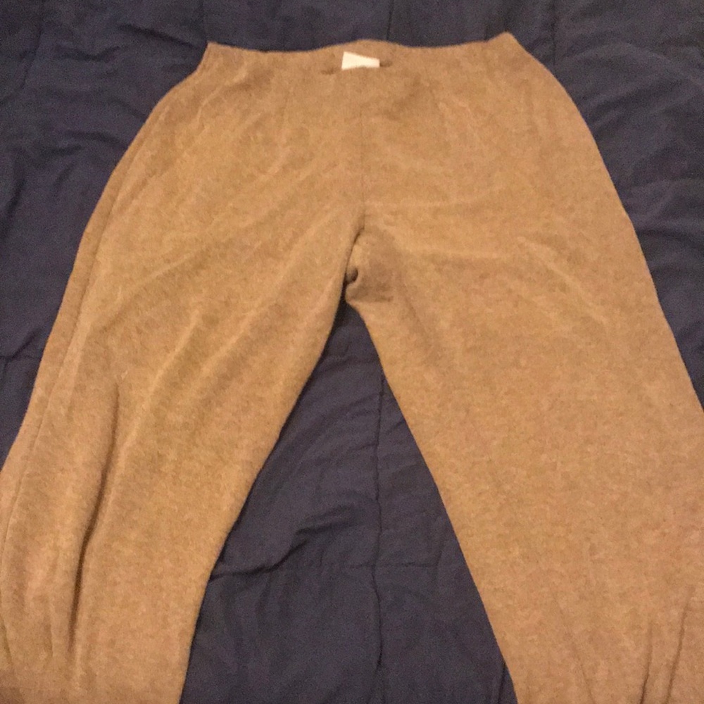 First issue beige dress pants with elastic waist